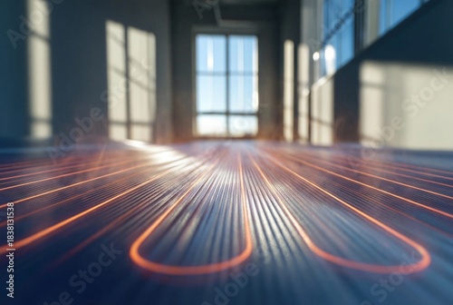 Electric underfloor heating in a sunny room — underfloor heating system