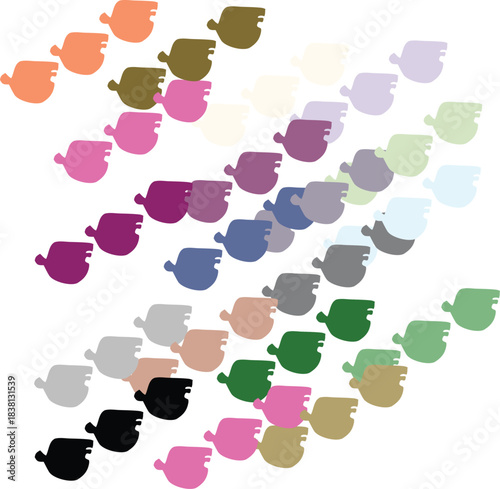 A detailed vector asset featuring an array of scattered