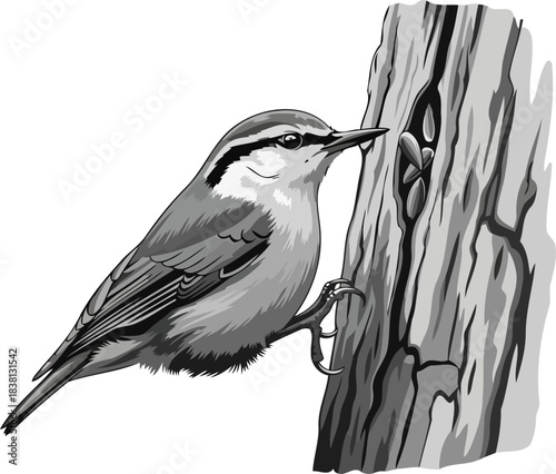 arboreal abundance small bird unlocks natures hidden provisions in stark beauty, isolated on transparent background