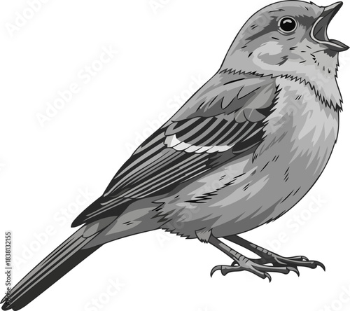 silent symphony capturing the spirit of natures unseen chorus in monochrome detail, isolated on transparent background