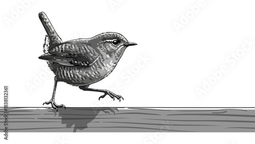 tiny steps, bold spirit a solitary wrens determined march of life, isolated on transparent background