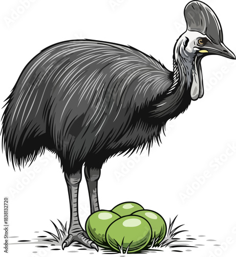 emerald legacy a primeval parents watch over the jungles precious offspring, isolated on transparent background