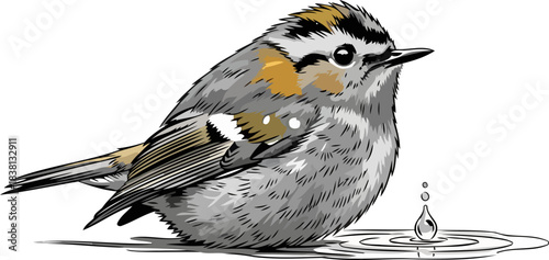 natures delicate balance a small birds intimate moment with essential water, isolated on transparent background