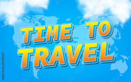 time to travel world journey typography lettering editable text effect font template design
