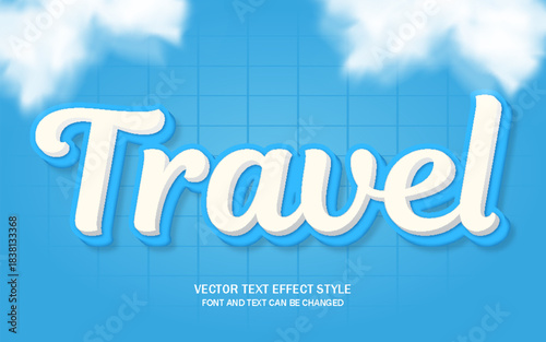 travel holiday vacation journey the world typography lettering editable text effect font style template