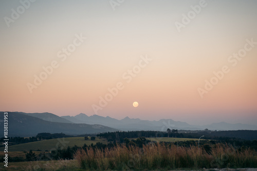 moon rise over the mountains