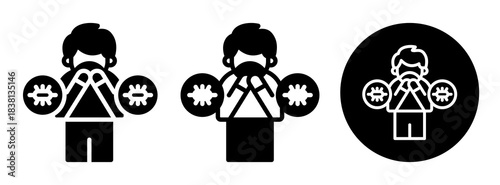 Infectious Disease Icon Collection Glyph & Mixed Style