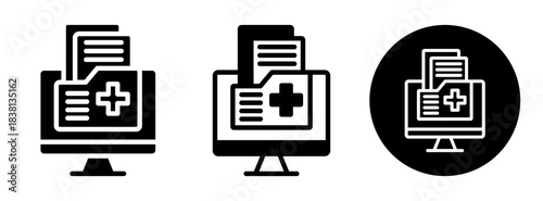 Medical Record Icon Collection Glyph & Mixed Style