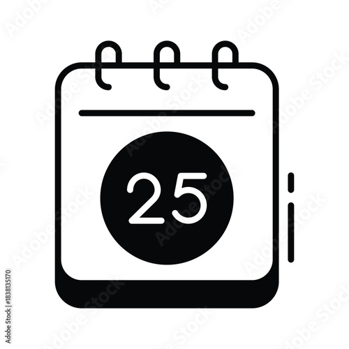 Grab this icon of christmas calendar, christmas day vector in trendy design