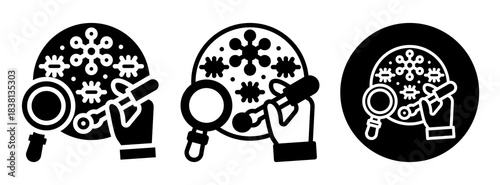 Microbiology Icon Collection Glyph & Mixed Style