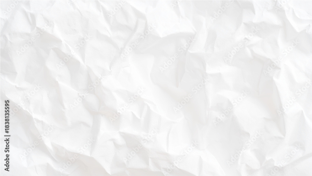 Fototapeta premium This is a white crumpled paper texture offering a beautiful abstract background for creative designs