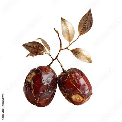 Golden branch with jujube fruit