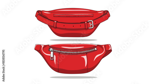 Vibrant scarlet fanny packs showcases contemporary style and versatile fashion accessory concept with a touch of modern aesthetics