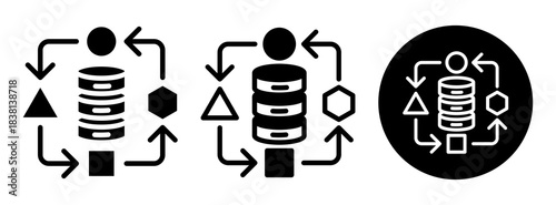 Data Adaptation Icon Collection Glyph & Mixed Style