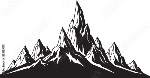 Jagged Mountain Range Silhouette mountains peak