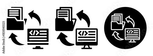 Code Repository Icon Collection Glyph & Mixed Style