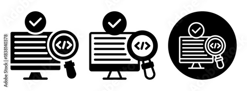Code Review Icon Collection Glyph & Mixed Style