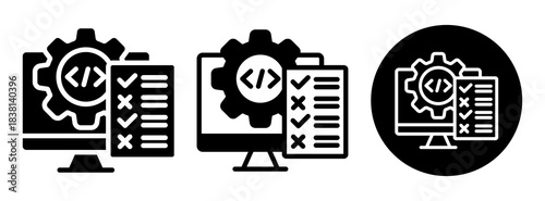 Software Testing Icon Collection Glyph & Mixed Style