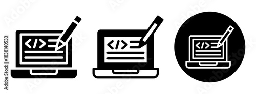 Edit Code Icon Collection Glyph & Mixed Style