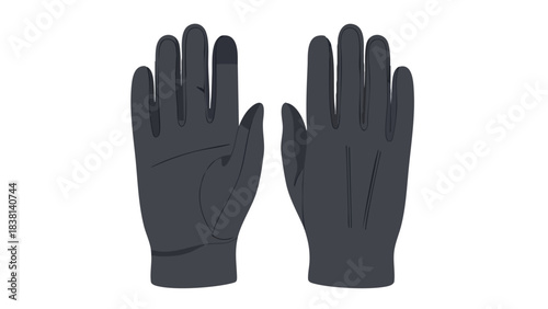 Illustration of insulated touchscreen gloves for winter protection and outdoor sports gear