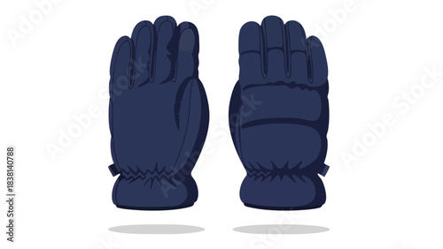 Isolated illustration showcasing a pair of winter gloves ideal for cold weather protection and winter activities accessory depiction