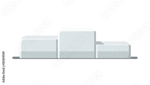 Sports Victory Podium: Celebrating Champions on a White Background, Award Ceremony Illustration