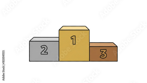 Sports Podium with First, Second, and Third Place Tiers for Competition Victory