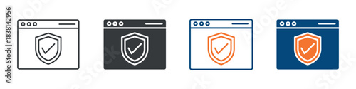 Browser Protection Icon Set Multiple Style Collection 