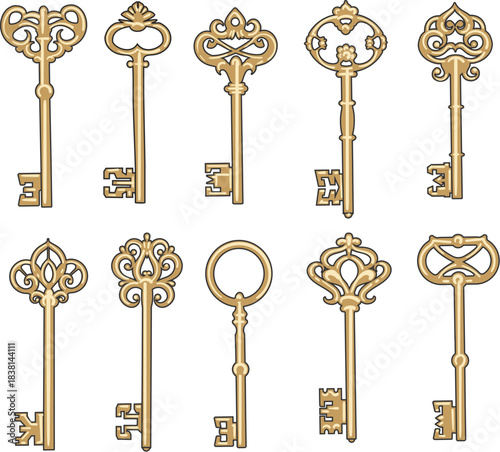 Antique key collection