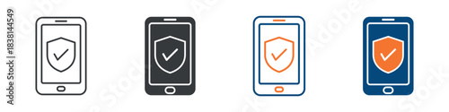 Mobile Security Icon Set Multiple Style Collection 