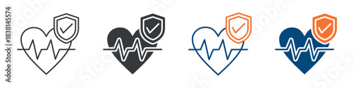 Life Insurance Icon Set Multiple Style Collection 