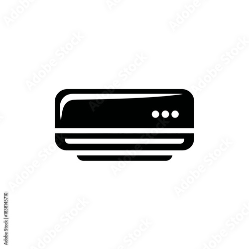 Air conditioner icon, wall-mounted cooling unit symbol for climate control, ventilation, and HVAC systems. Home appliance illustration.