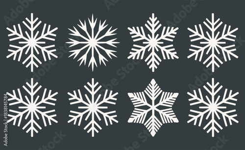 Unique Geometric Snowflakes for Seasonal Winter-Themed Projects