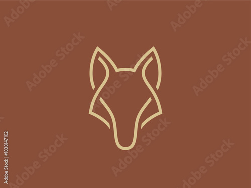 Minimal Fox Head Logo. Stylized Fox Design.

