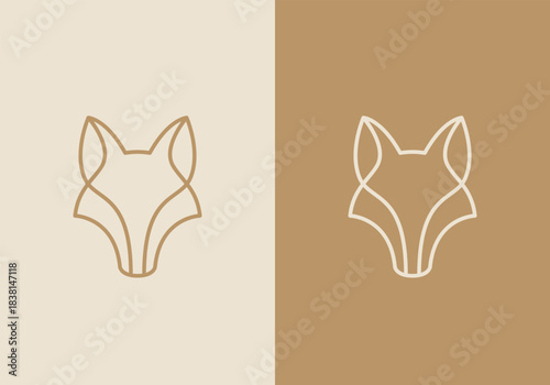 Minimal Fox Head Logo. Stylized Fox Design.
