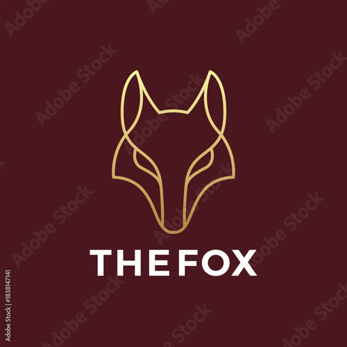 Minimal Fox Head Logo. Stylized Fox Design.
