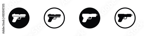 Set of guns vector icons. Firearm icon. Gun vector icon concepts