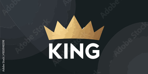 Golden King Crown Emblem Symbol Logo Design Graphic, Majestic Royal Power Symbol, Noble Leadership Icon, Royal Decree, Symbol of Authority, Sovereignty