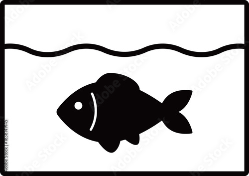 熱帯魚のアイコン　モノトーン