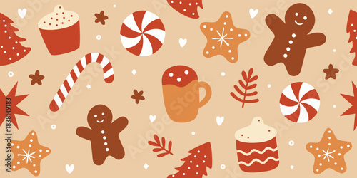 gingerbread cookies abstract background 
