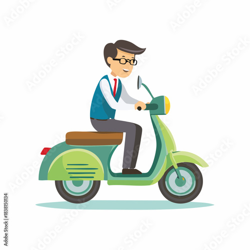 man on scooter