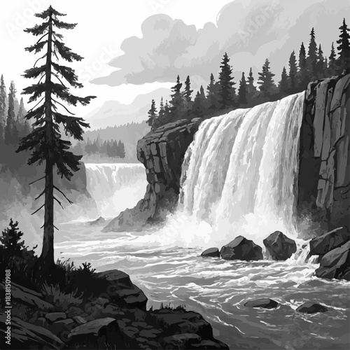 this-is-a-black-and-white-illustration-of-a-powerf