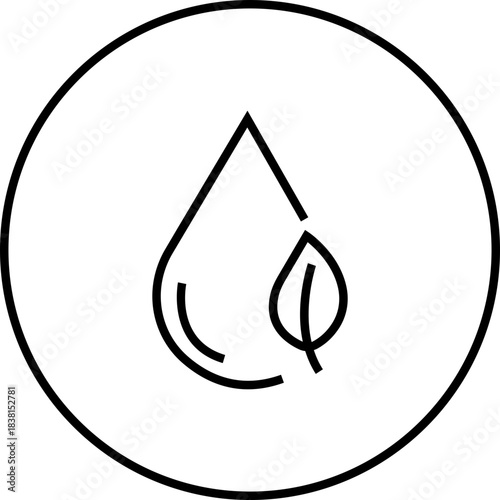 Energy saving eco power icon in black line style, sustainability electricity efficiency symbols pack with renewable green energy illustration, environmental resource graphic element