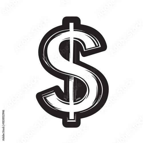 dollar sign isolated on white