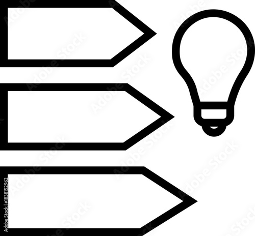 Energy saving eco power icon in black line style, sustainability electricity efficiency symbols pack with renewable green energy illustration, environmental resource graphic element