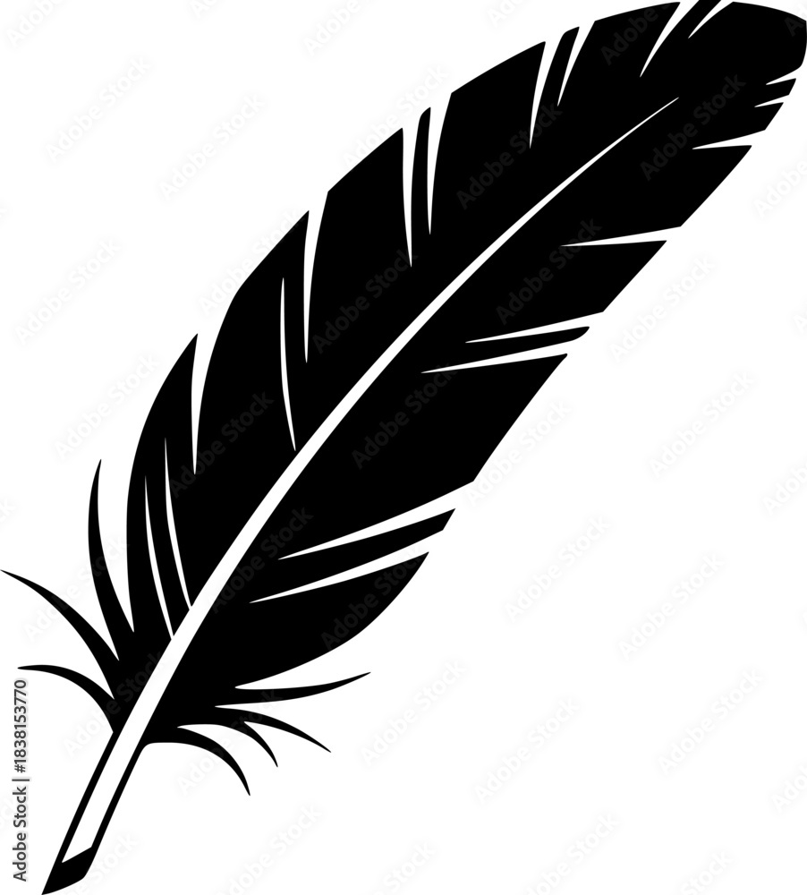 Fototapeta premium Feather Vector Silhouette Illustration