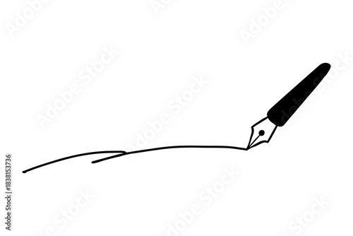 シンプルな手描き風の線画イラスト　万年筆・黒・ラフ