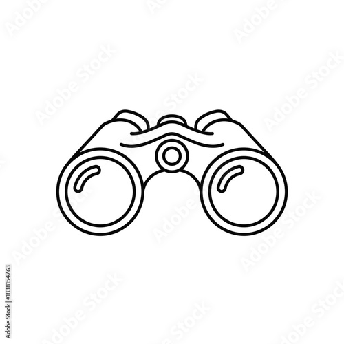black binoculars on white background