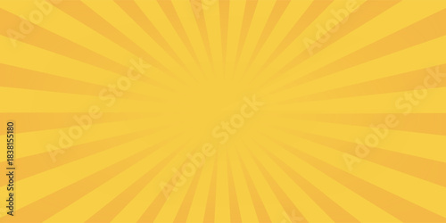 Circus background of spiral yellow orange rays vector illustration. Vintage radial pattern with sunbeams or starburst strip. Circus, carnival, summer fair or chapiteau backdrop.