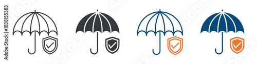 Insurance Icon Set Multiple Style Collection 